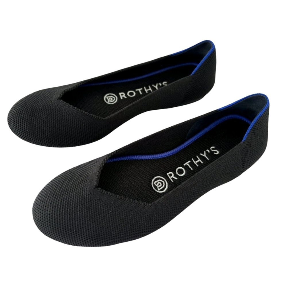 Rothy's Round Toe Black Ballet Flats Slip On Shoes SIZE US W9.5 - Picture 7 of 14